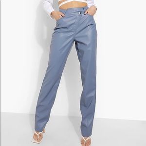 Boohoo Blue Leather Pant